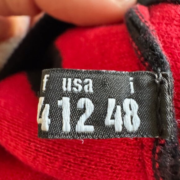 Love Moschino Crewneck Sweater Hearts Wool Blend Red & Black - Picture 6 of 7